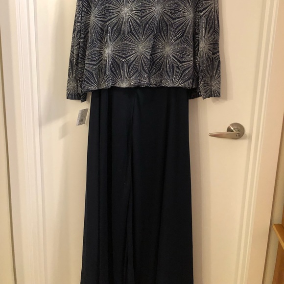 NWT Cachet navy/silver evening dress 👗 - Picture 4 of 6
